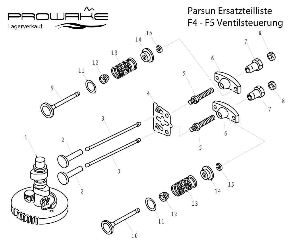 Parsun F4/F5  Ersatzteile / Spare Parts: Ventile
