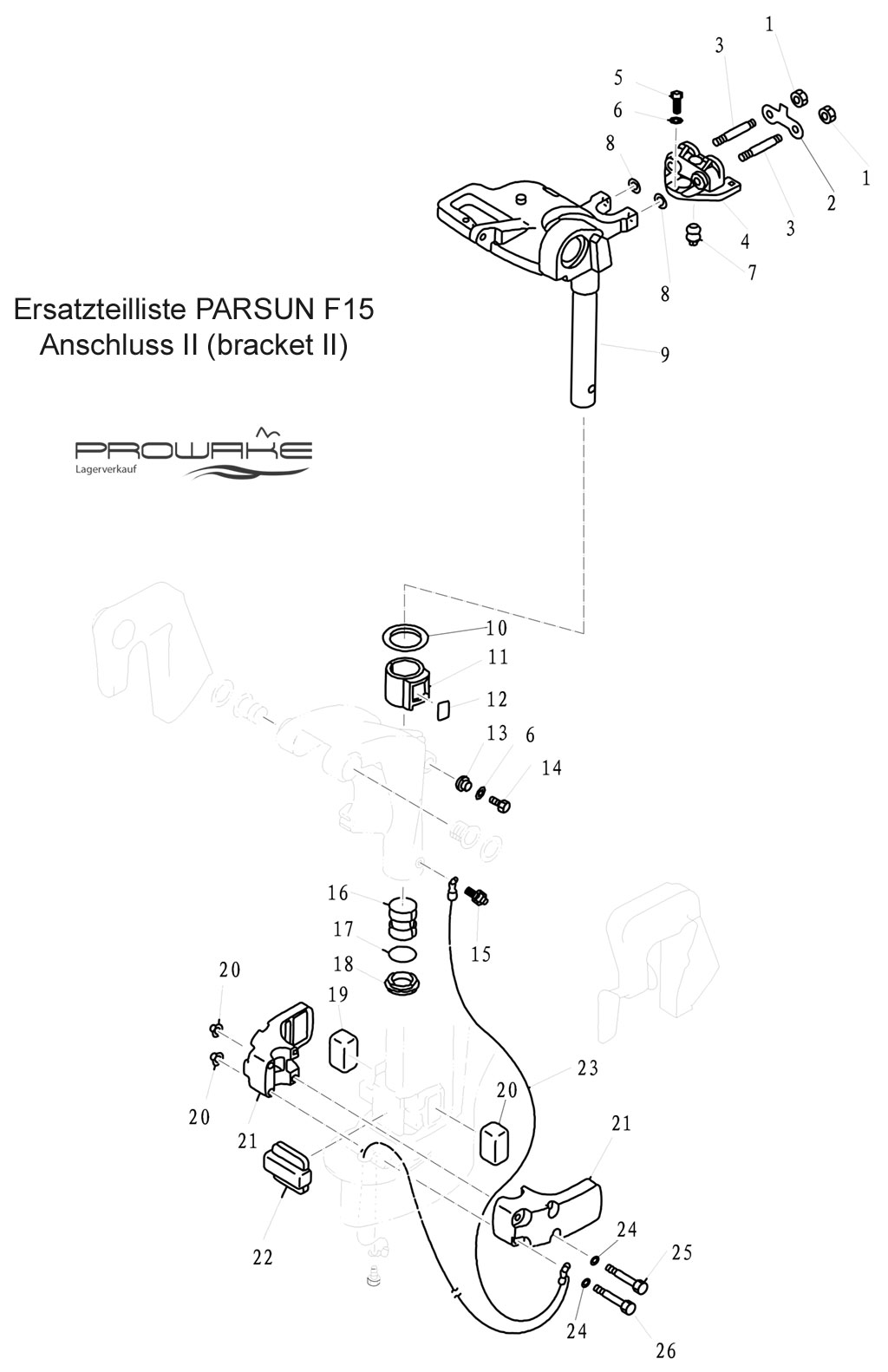 Parsun F15 (B)  Ersatzteile / Spare Parts: Halterung I