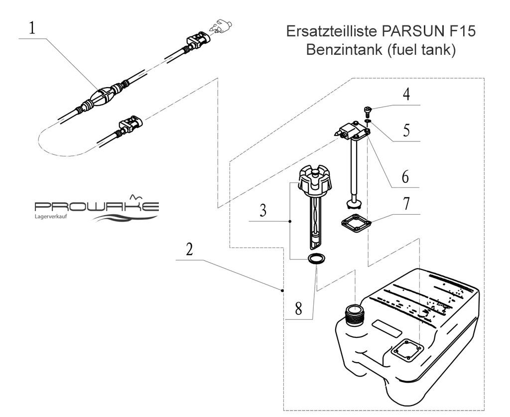 Parsun F15 (B)  Ersatzteile / Spare Parts: Tank
