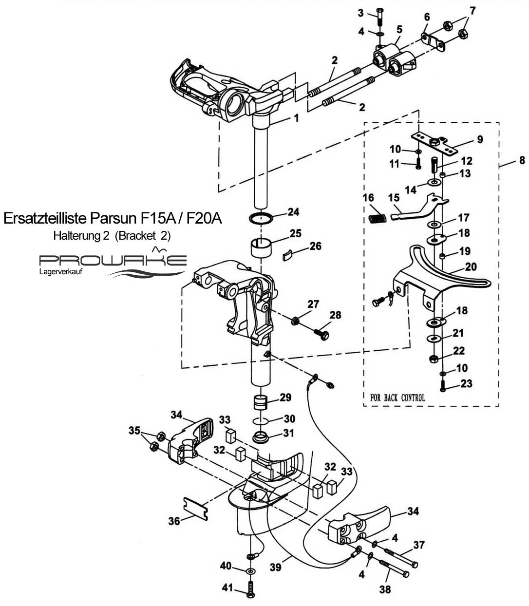Parsun F15 (A) Ersatzteile / Spare Parts: Motorhalterung II