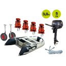 (AUSVERKAUFT!) Schlauchboot mit Motor, Komplett-Set Pack...