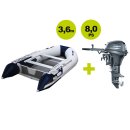 Schlauchboot mit Motor: PROWAKE AL 360 mit Aluminiumboden und YAMAHA F8-FMHS Au&szlig;enborder im Set-Angebot (Versand kostenfrei*)