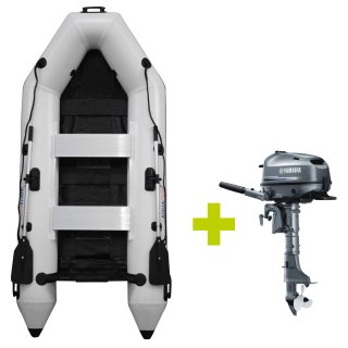 Details:   Schlauchboot mit Motor: RIB280 PRO AQUAPARX  Schlauchboot weiß  - 280cm lang und Yamaha Außenbordmotor F5AMHS im Set-Angebot (Versand kostenfrei) / Schlauchboot, AQUAPARX, Angelboot, Schlauchboote, Schlauchbootset, Außenbordmotor 