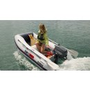 Schlauchboot mit Motor: RIB280 PRO AQUAPARX  Schlauchboot weiß  - 280cm lang und Yamaha Außenbordmotor F5AMHS im Set-Angebot (Versand kostenfrei)