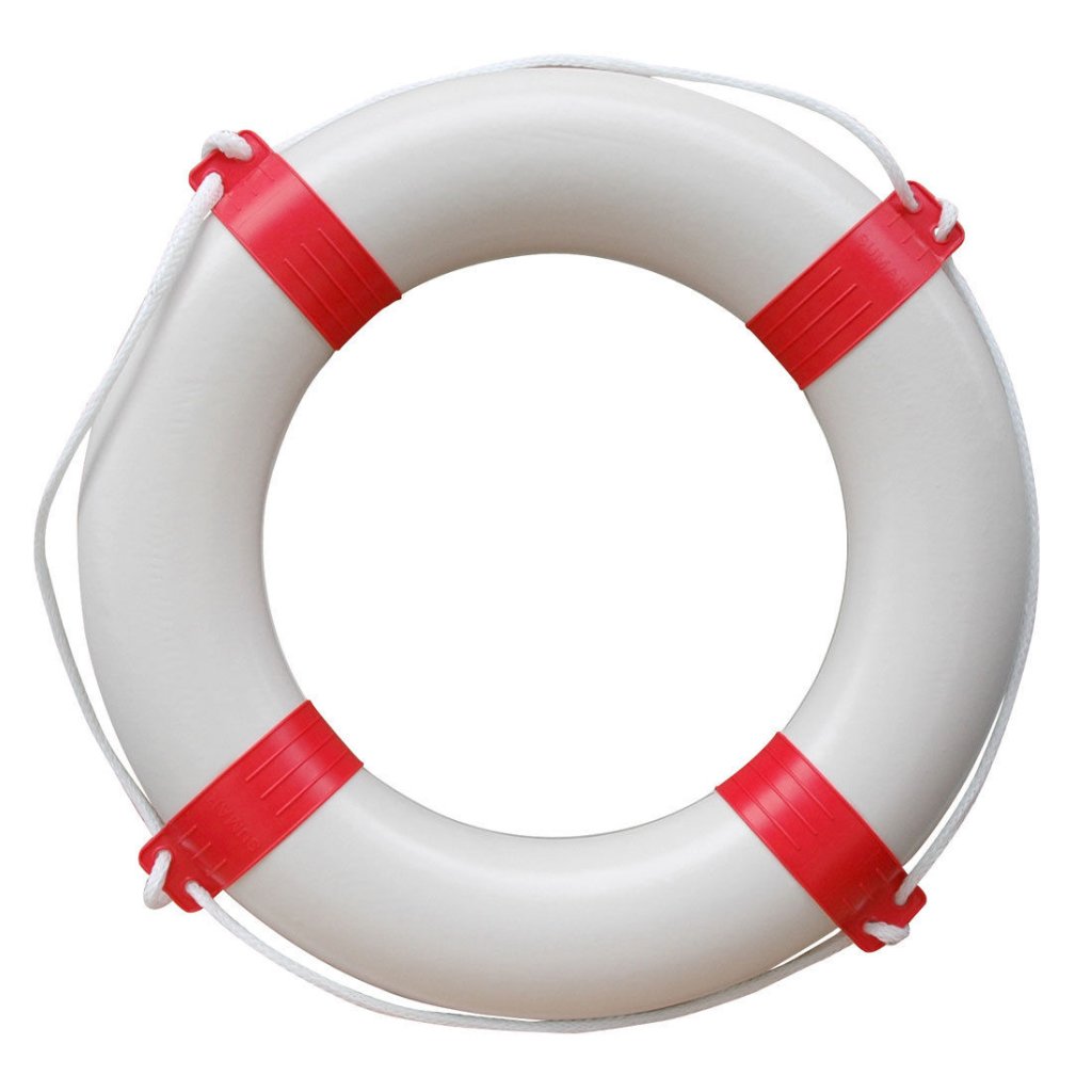 PROWAKE Rettungsring mit Sicherheitsleine Farbe: Rot, Durchmesser 64cm