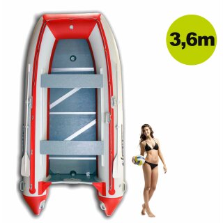 Schlauchboot 360cm: Polarbird MERLIN PB-360M-RW für bis zu 5 Personen rot/weiß (versand-kostenfrei *)