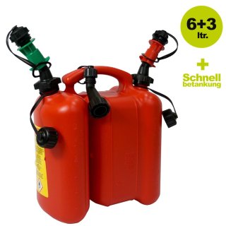 Lagerverkauf: Tecomec Kombikanister 6+3 Liter rot mit Einfüllsystem günstig  kaufen