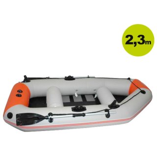 Details:   Schlauchboot Prowake IBP230: 230 cm lang mit Lattenboden, signal-orange / grau, inkl Angelrutenhalter / Angelboot, Schlauchboot, Ruderboot,  