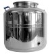 Fischer Edelstahlkanne POLISHLINE Wasser-Edition H2O, 50 Liter Inhalt, Getränkefass speziell für Trinkwasser-Lagerung, INKL. speziellem V4A Edelstahlhahn