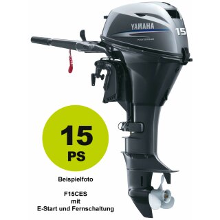SONDERANGEBOT URLAUBSGELD PLUS AKTION Yamaha F15CES Kurzschaft Außenbordmotor mit Fernschaltung und E-Start (Versand kostenfrei*)