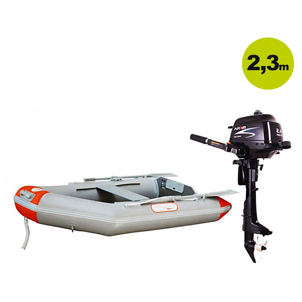 Schlauchboot mit Motor: Prowake Sport Schlauchboot Holzboden 230 cm + Parsun Außenborder 2,6 PS (Versand kostenfrei)*