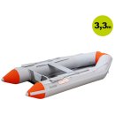 (AUSVERKAUFT!) Schlauchboot Prowake Sport  IBT330: 330cm lang mit Aluboden - ideal für 4 Personen - orange/grau
