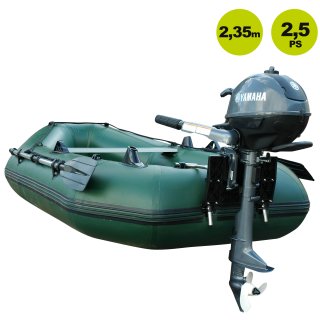 (AUSVERKAUFT) Schlauchboot mit Motor Prowake Dinghi IBA250, 235cm Angelboot mit Yamaha F2.5BMHS 2,5 PS Außenborder