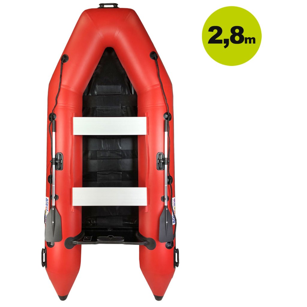 AQUAPARX Schlauchboot RIB280 PRO Red, 280cm lang- grün- ideal für 3-4 Personen