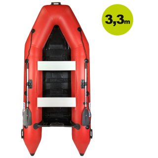 AQUAPARX Schlauchboot RIB330 PRO Red, 330cm lang- ideal für 5 Personen