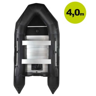 Details:   AQUAPARX Schlauchboot RIB 400 Black - 400cm, Aluboden,  ideal für bis zu 7 Personen  (Versand kostenfrei)*  / Schlauchboot, AQUAPARX 